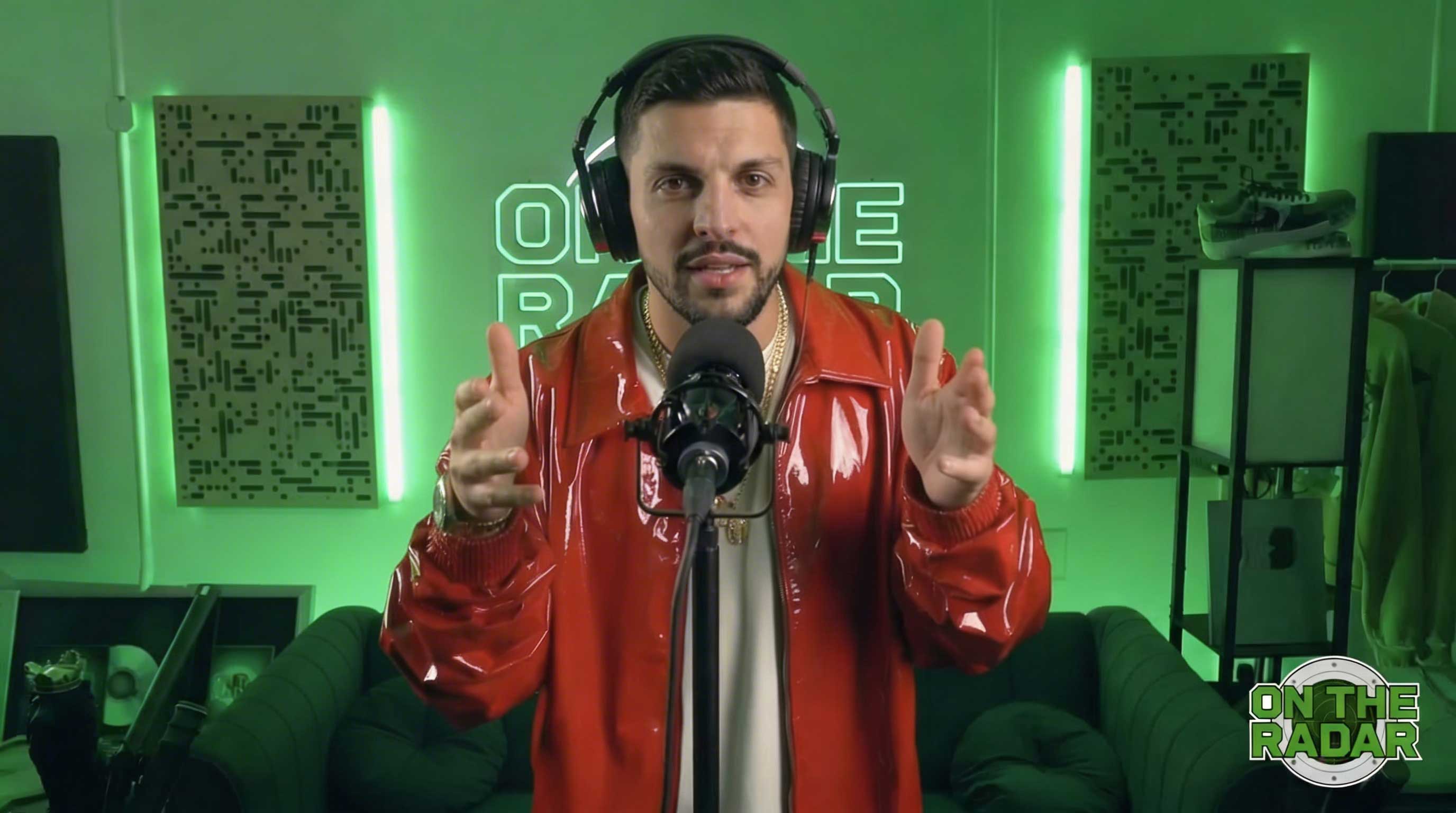 Source image of a performer recording at the On The Radar studio