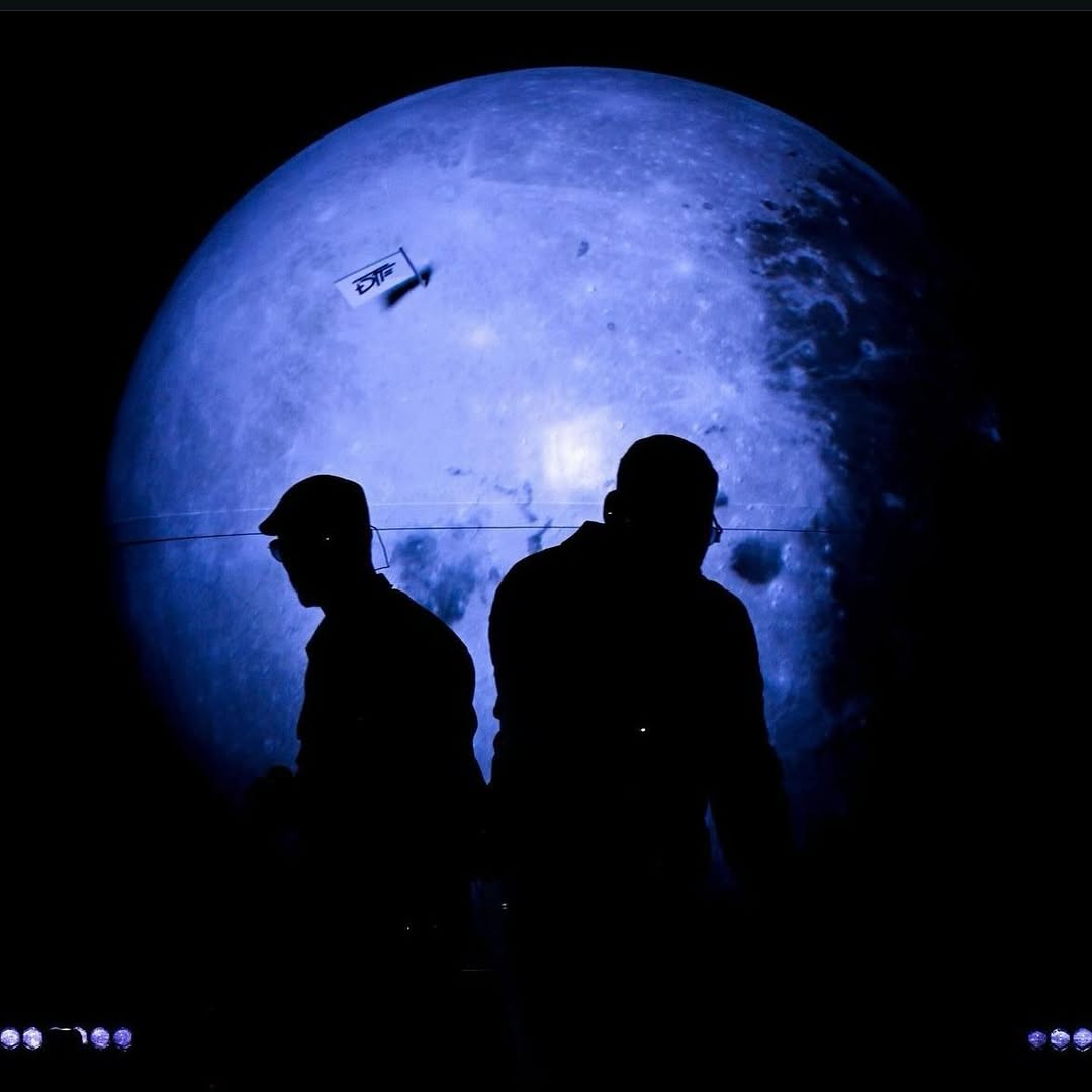 DTF stage design, blue moon scene