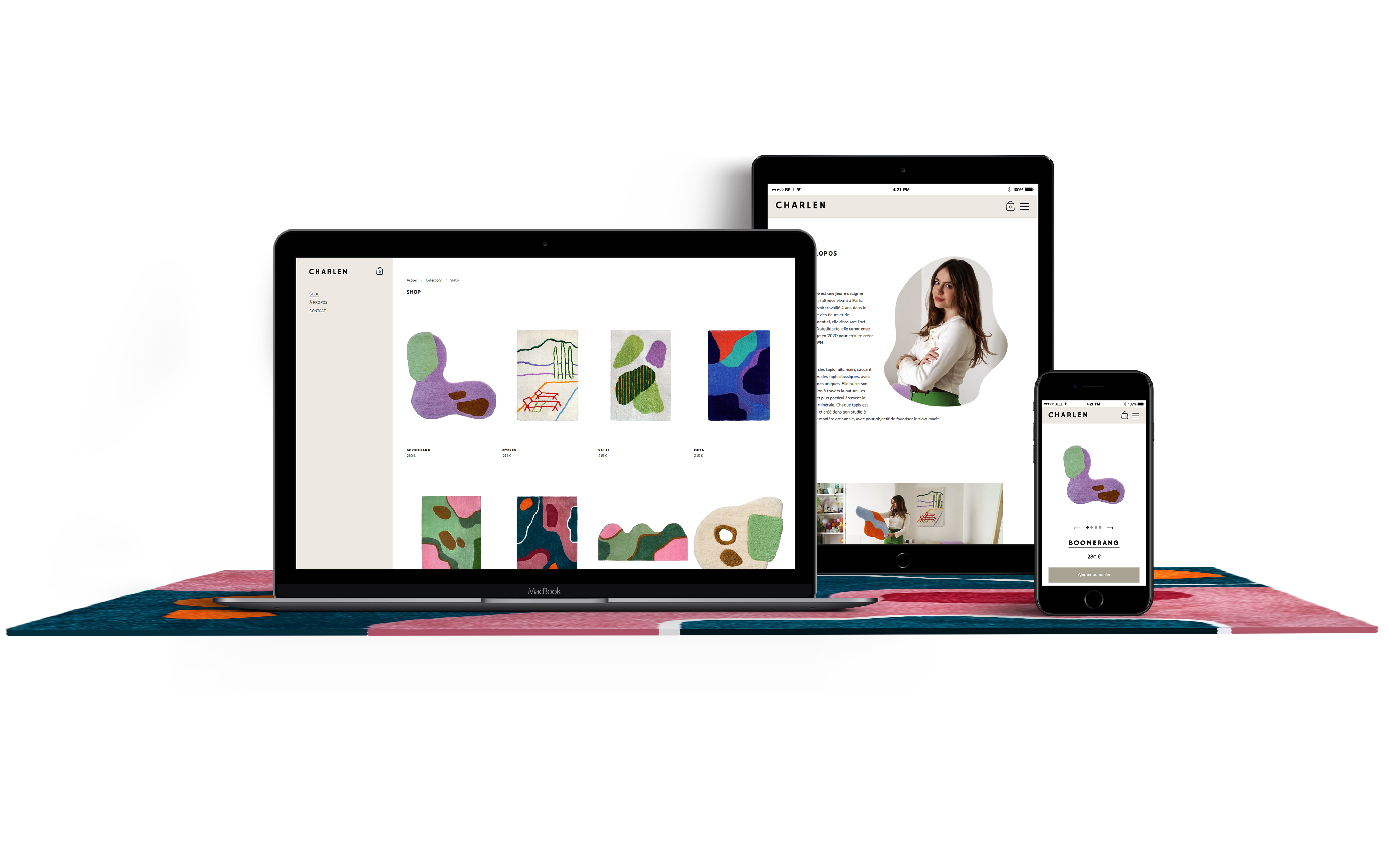 CHARLEN website mockup
